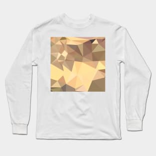 Flavescent Yellow Abstract Low Polygon Background Long Sleeve T-Shirt